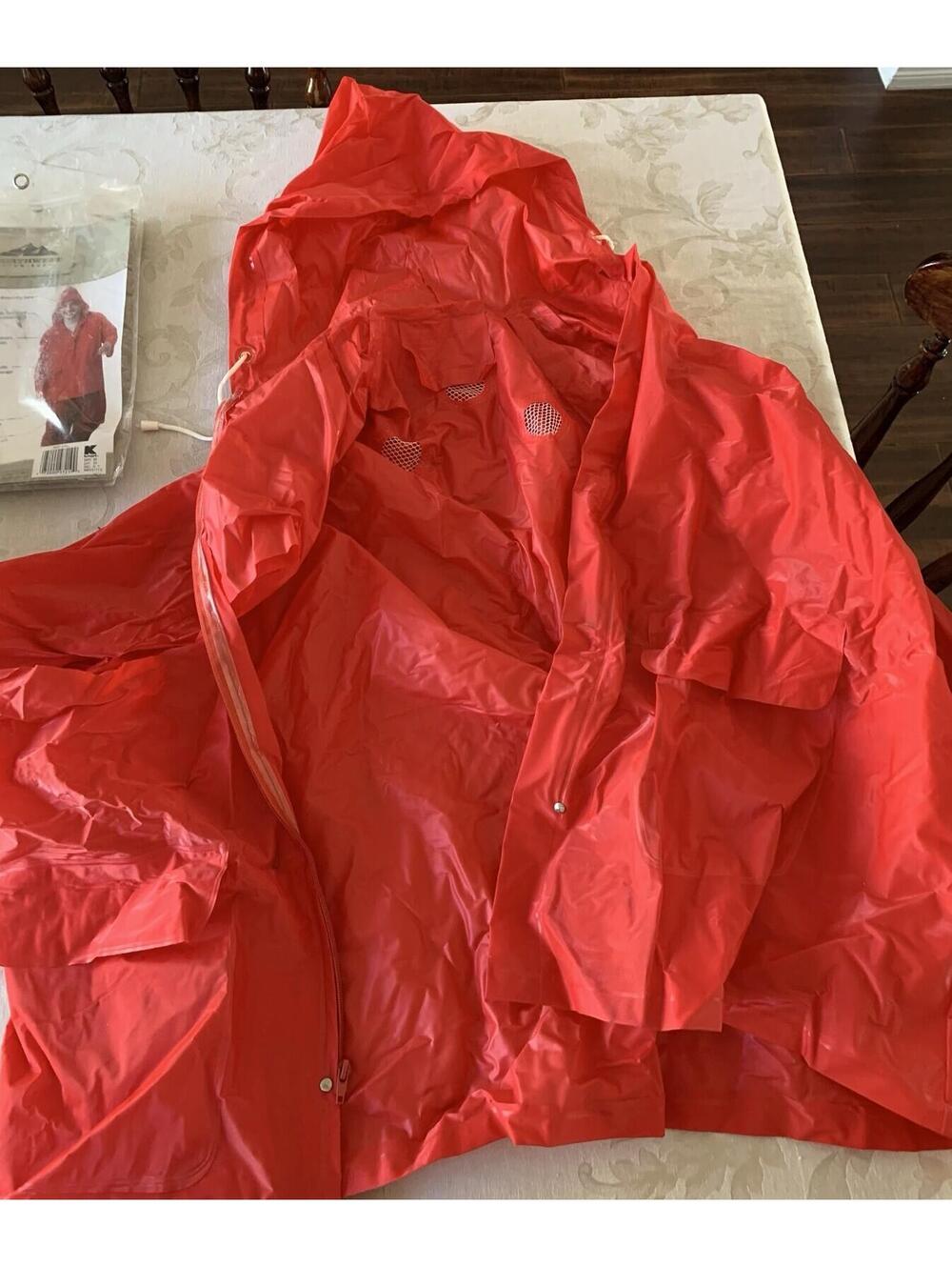 Northwest Territory L/XL Red Plastic Rain Jacket